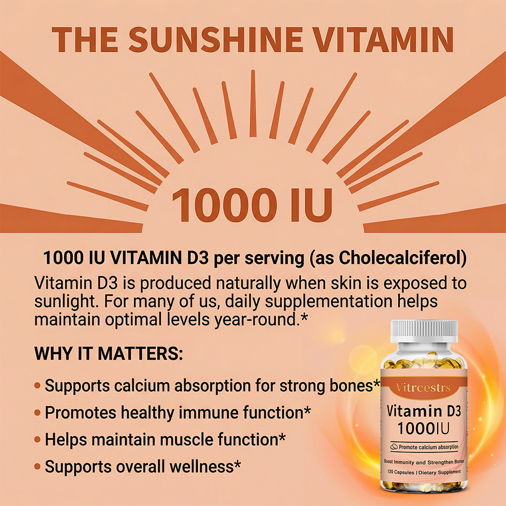 Vitamin D3 1000 IU Capsules, S - Health With Wellness review and price